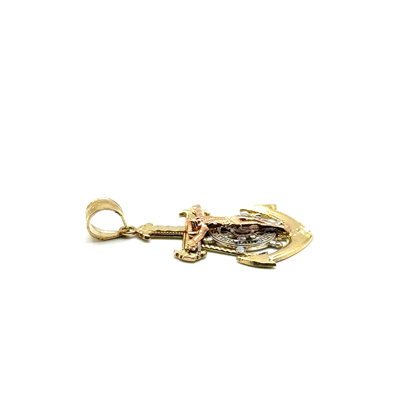 Dije (Ancla con Crucifijo) en Oro 14K