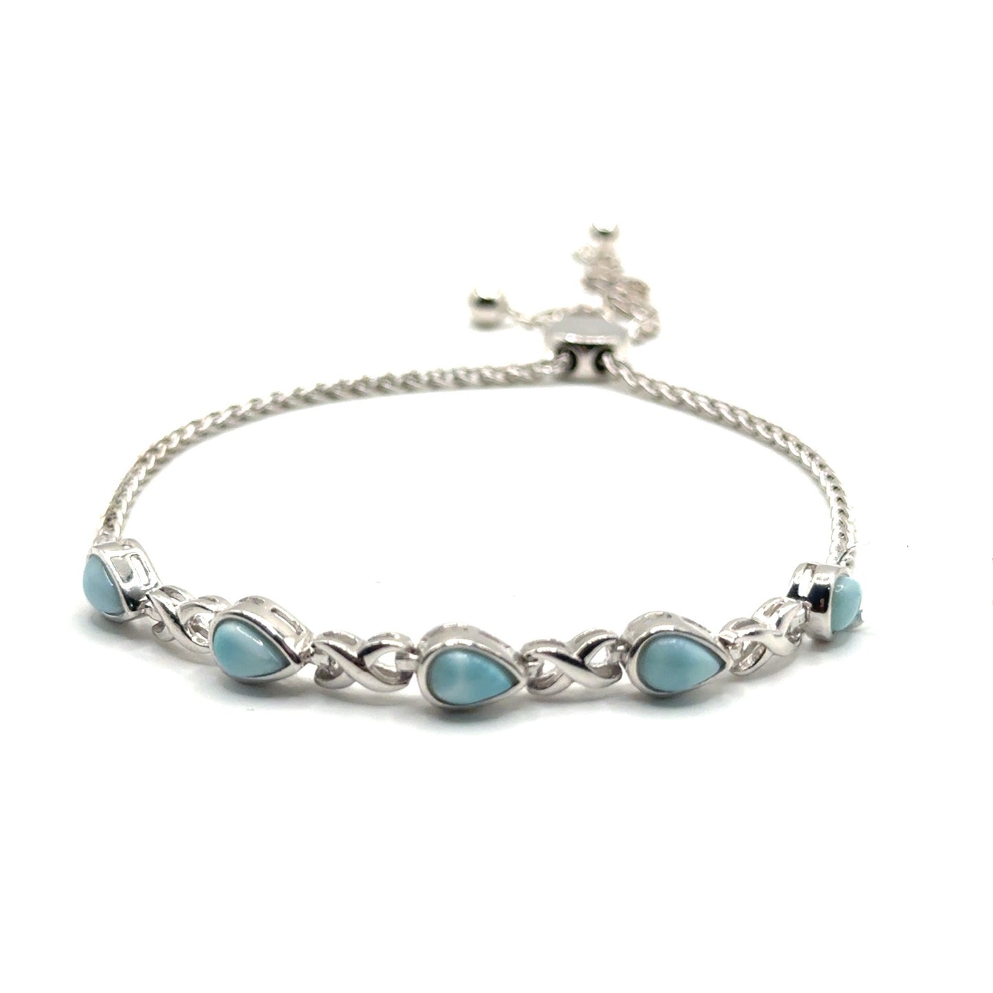 Pulsera Ajustable de Larimar en Plata 925 (2.5cts)