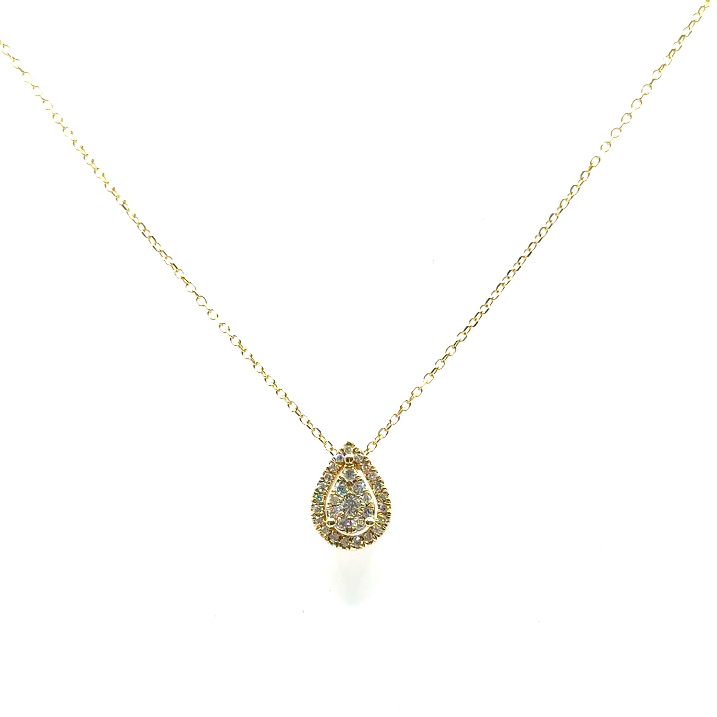 Collar de Diamantes (pera) en Oro 14K