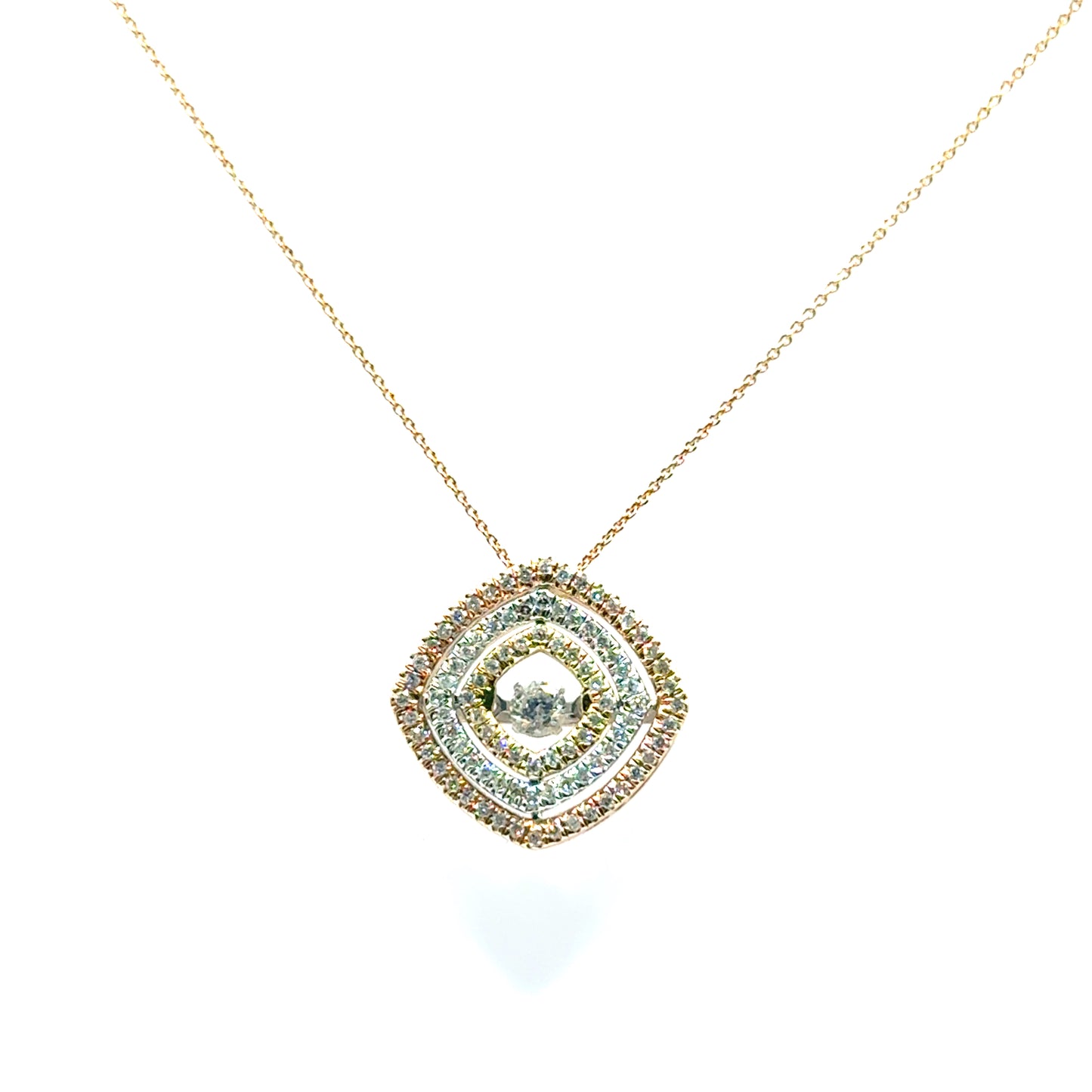Collar de Diamantes Bailarin en Oro 14K