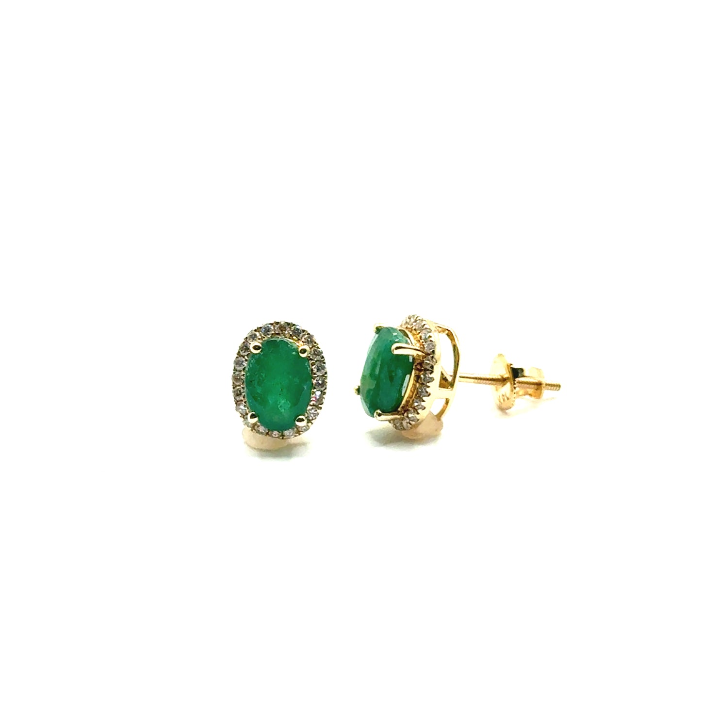 Aretes de Esmeralda con Diamantes en Oro 14K