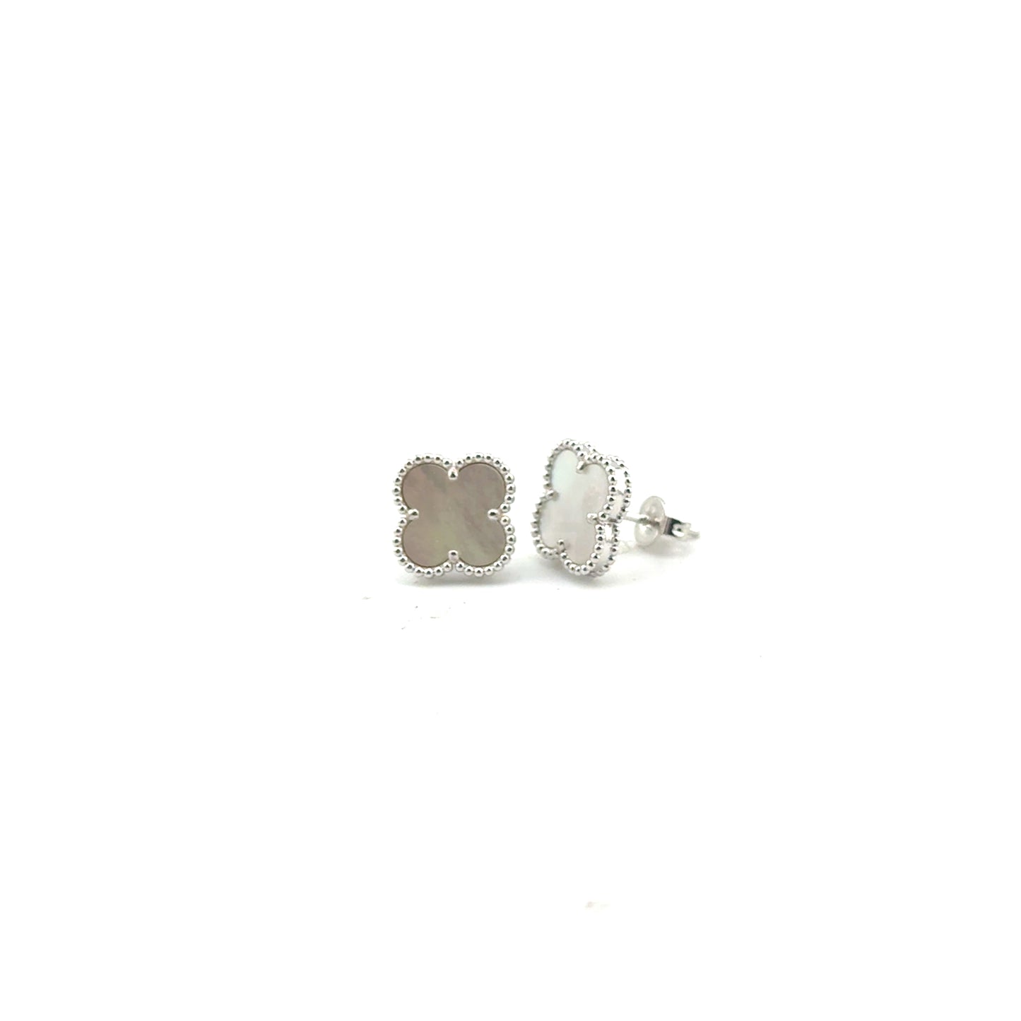 Aretes Trébol (madre de perla) en Plata