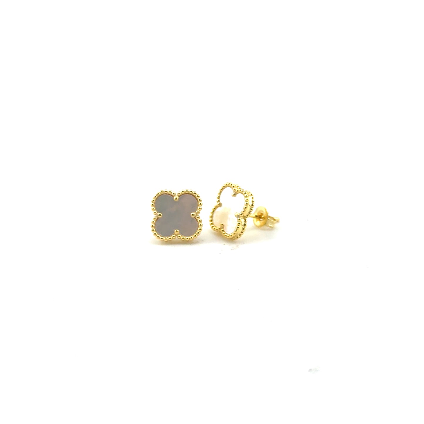 Aretes Trébol (madre de perla) en Plata