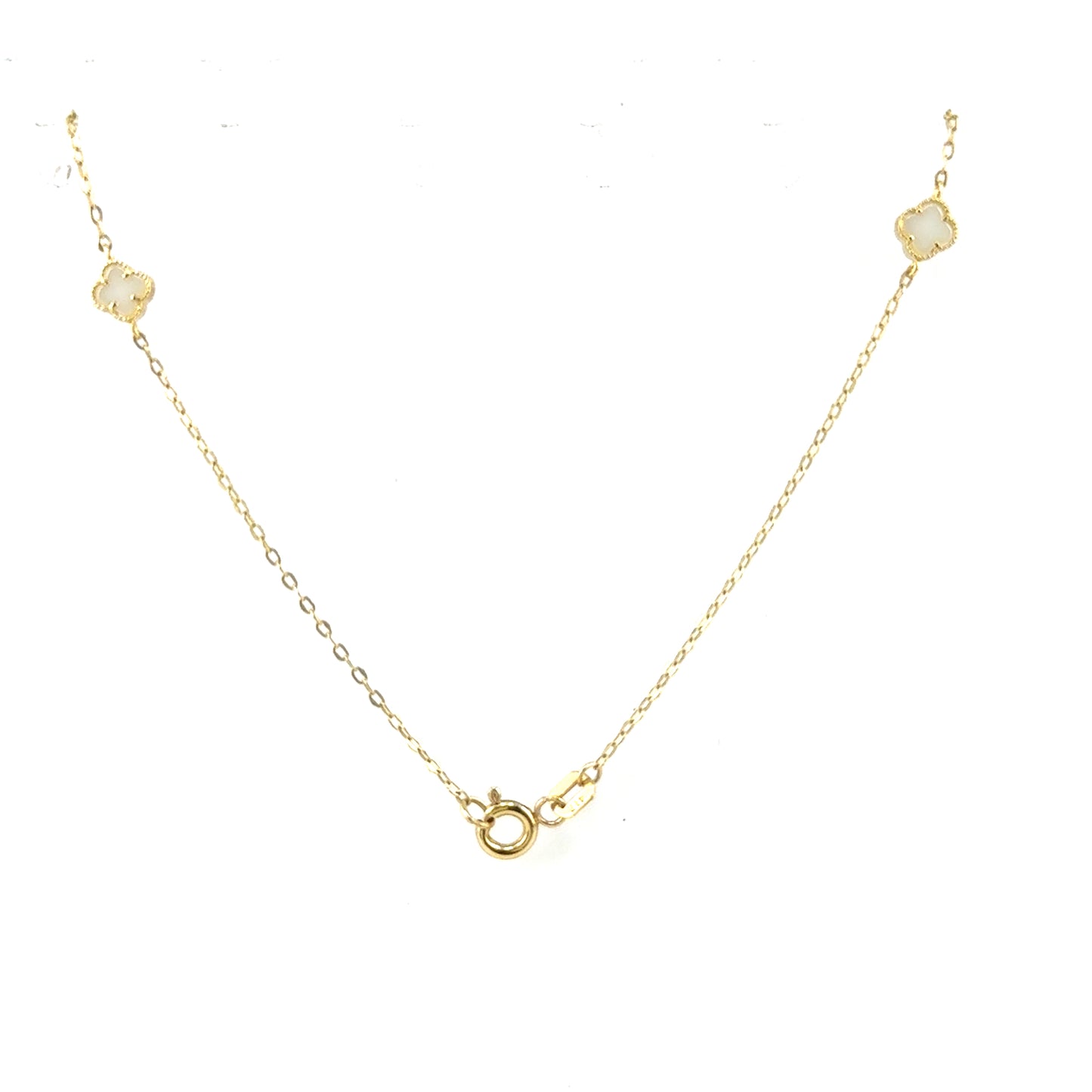 Collar Trebol (madre de perla) en Oro 10K