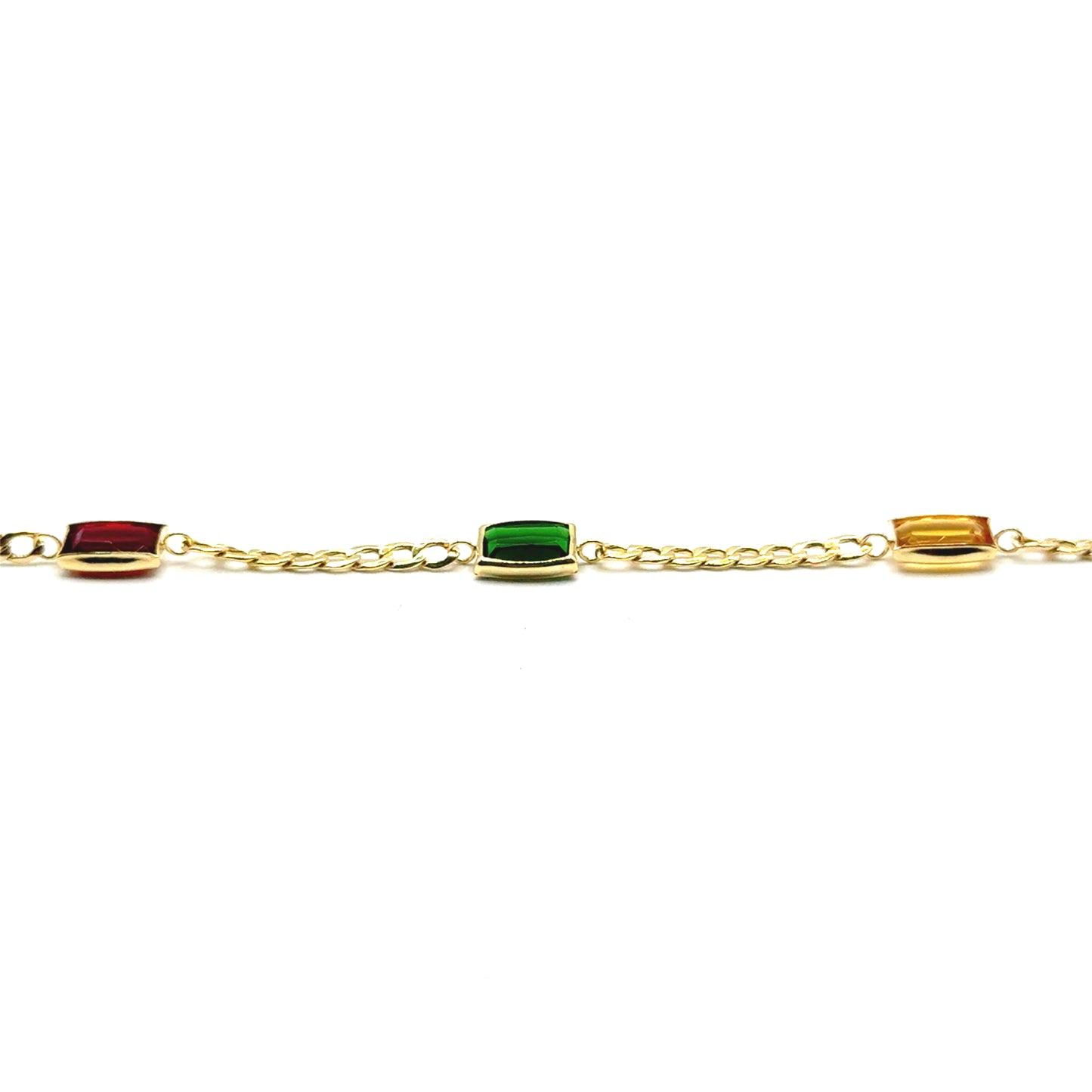 Pulsera Gourmet con Piedras de Colores en Oro 10K