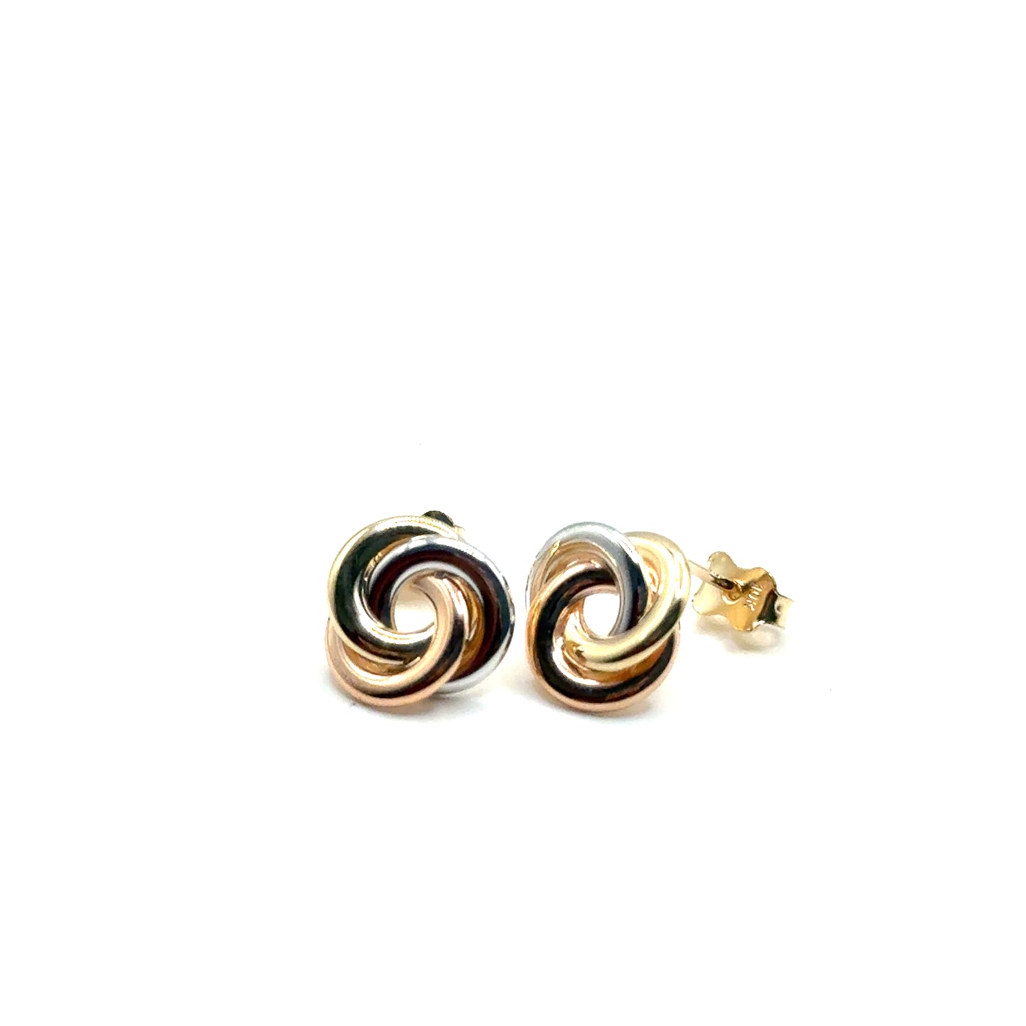 Aretes (circulos) en Oro 10K Tres Tonos