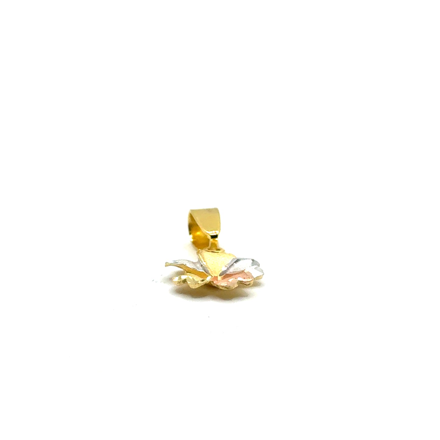 Dije (flor) en Oro 10K Tres Tonos