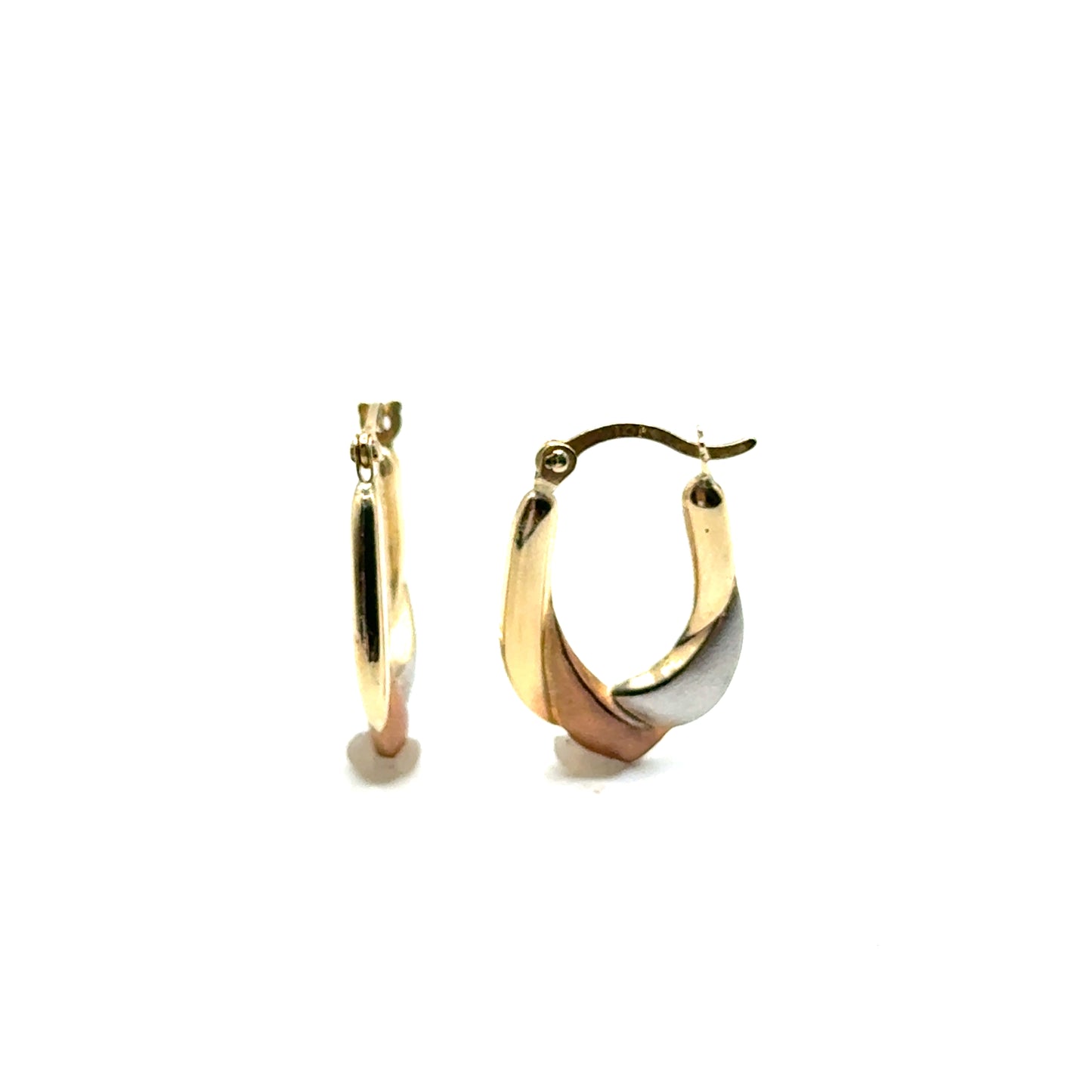Argollas (matte) en Oro 10K (tres tonos)