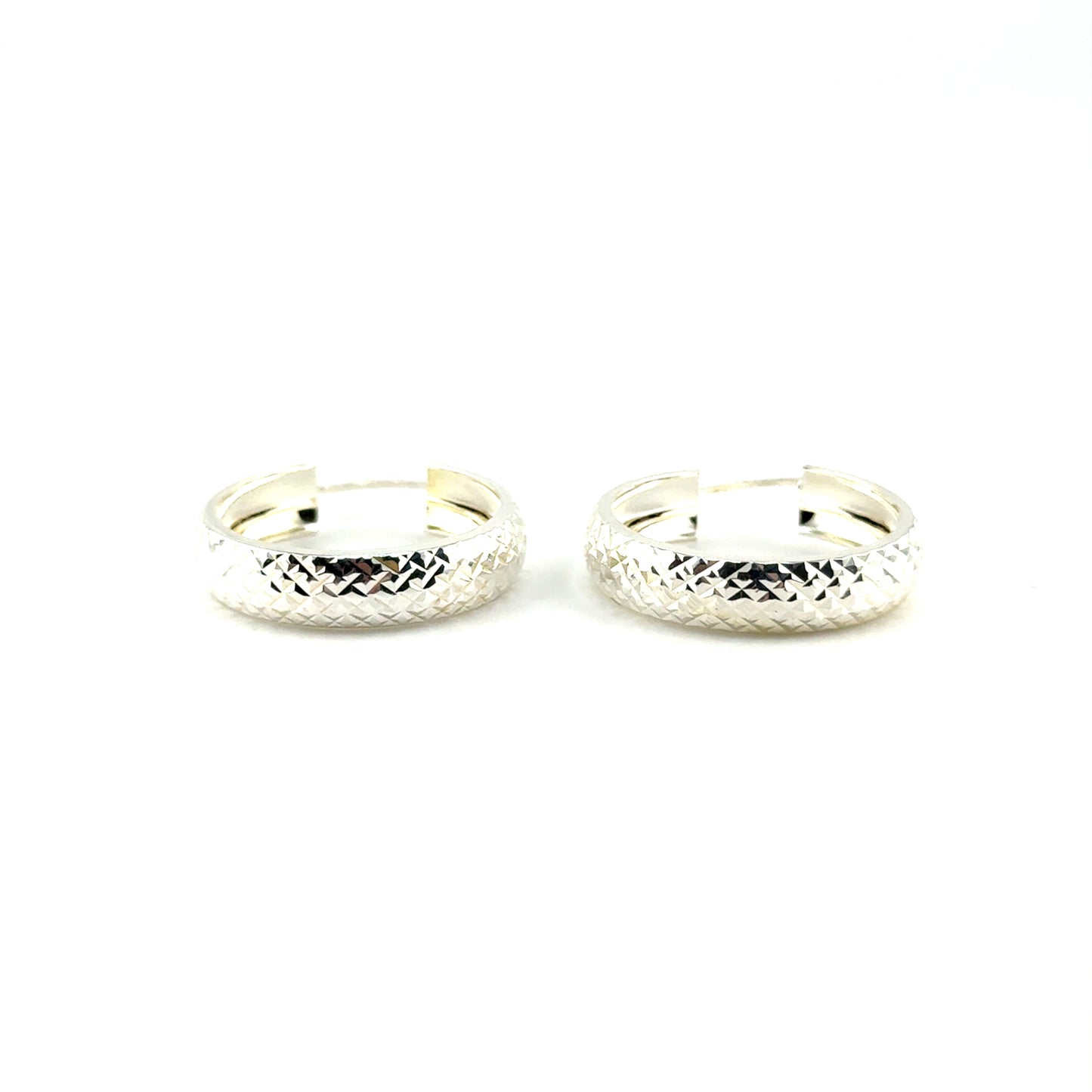 Argollas (chunky/corte diamante) en Plata