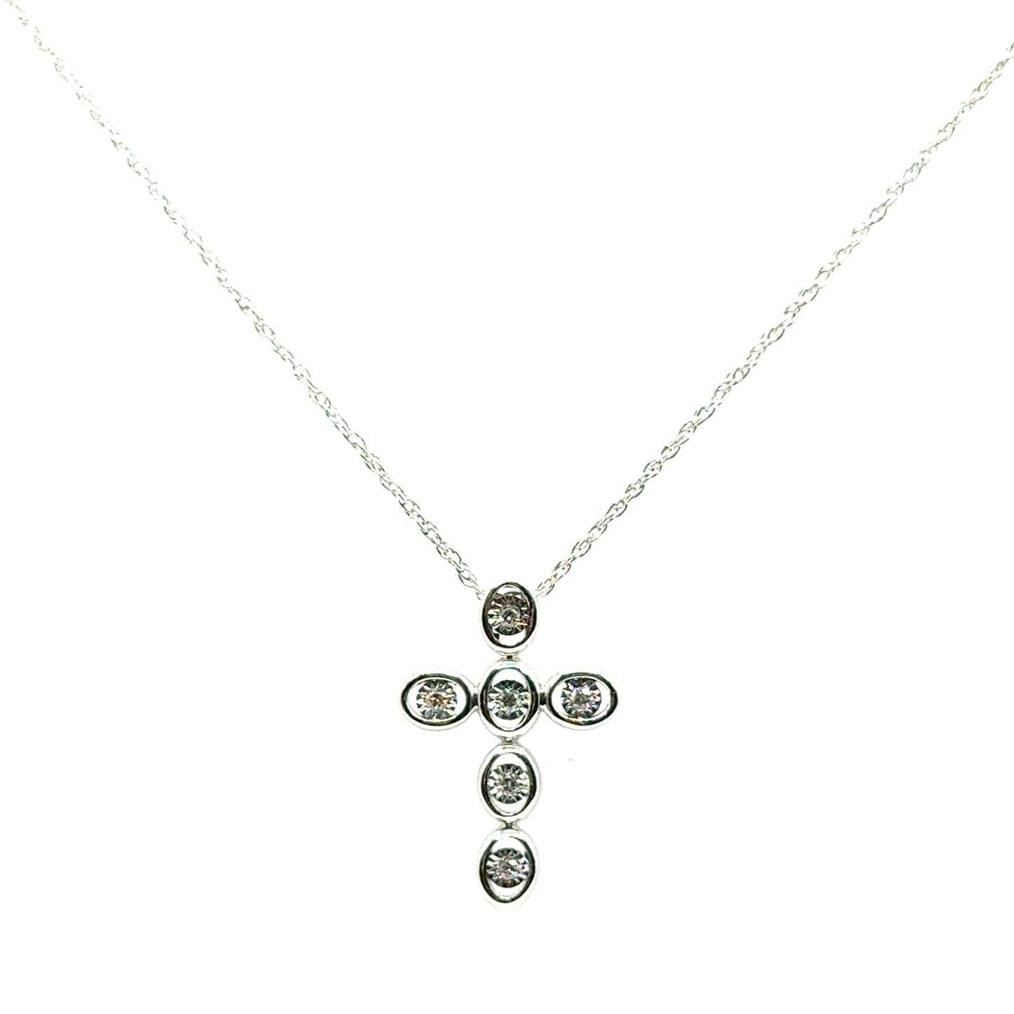 Collar (cruz) de Diamantes Laboratorio en Plata 925