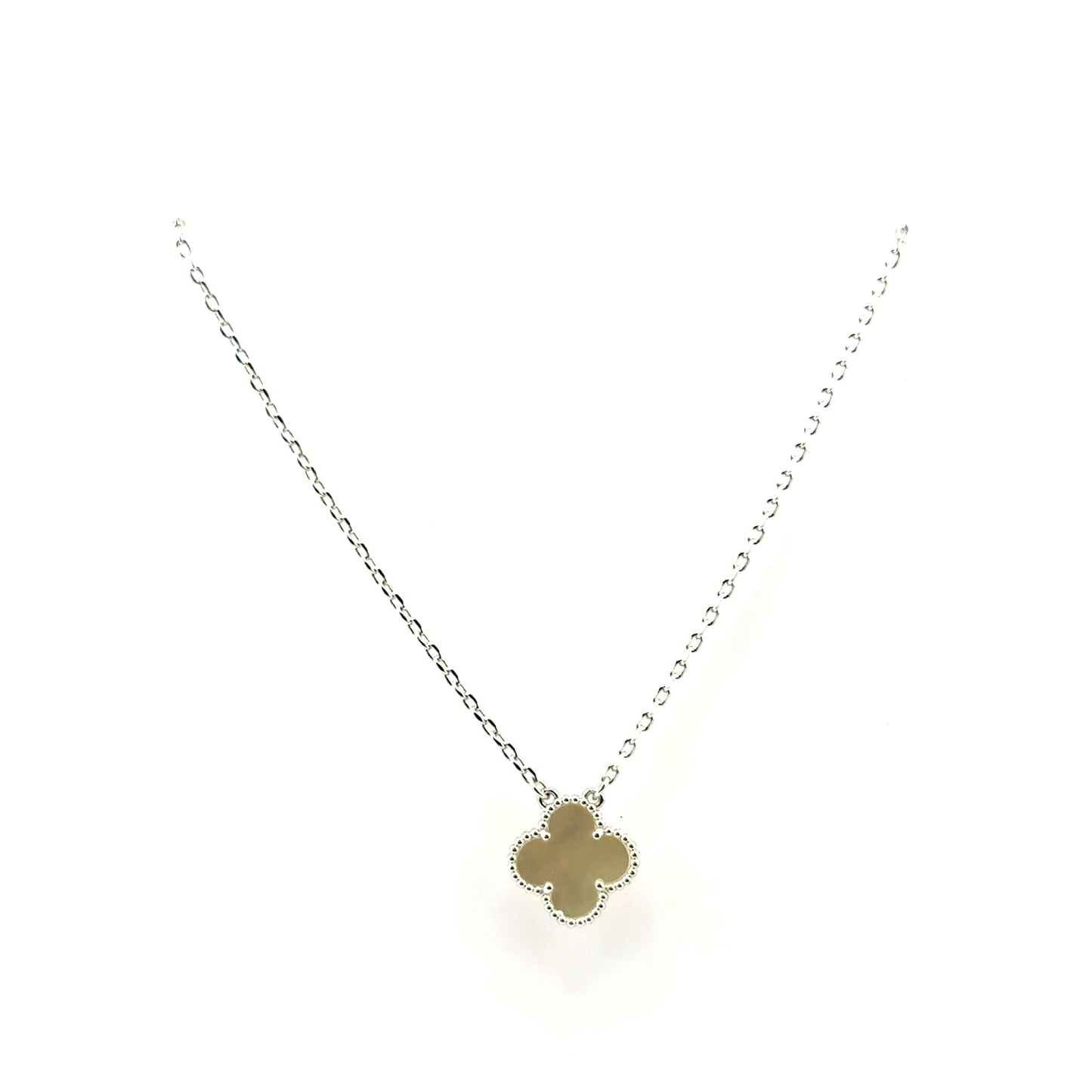 Collar Trebol (madre de perla) en Plata