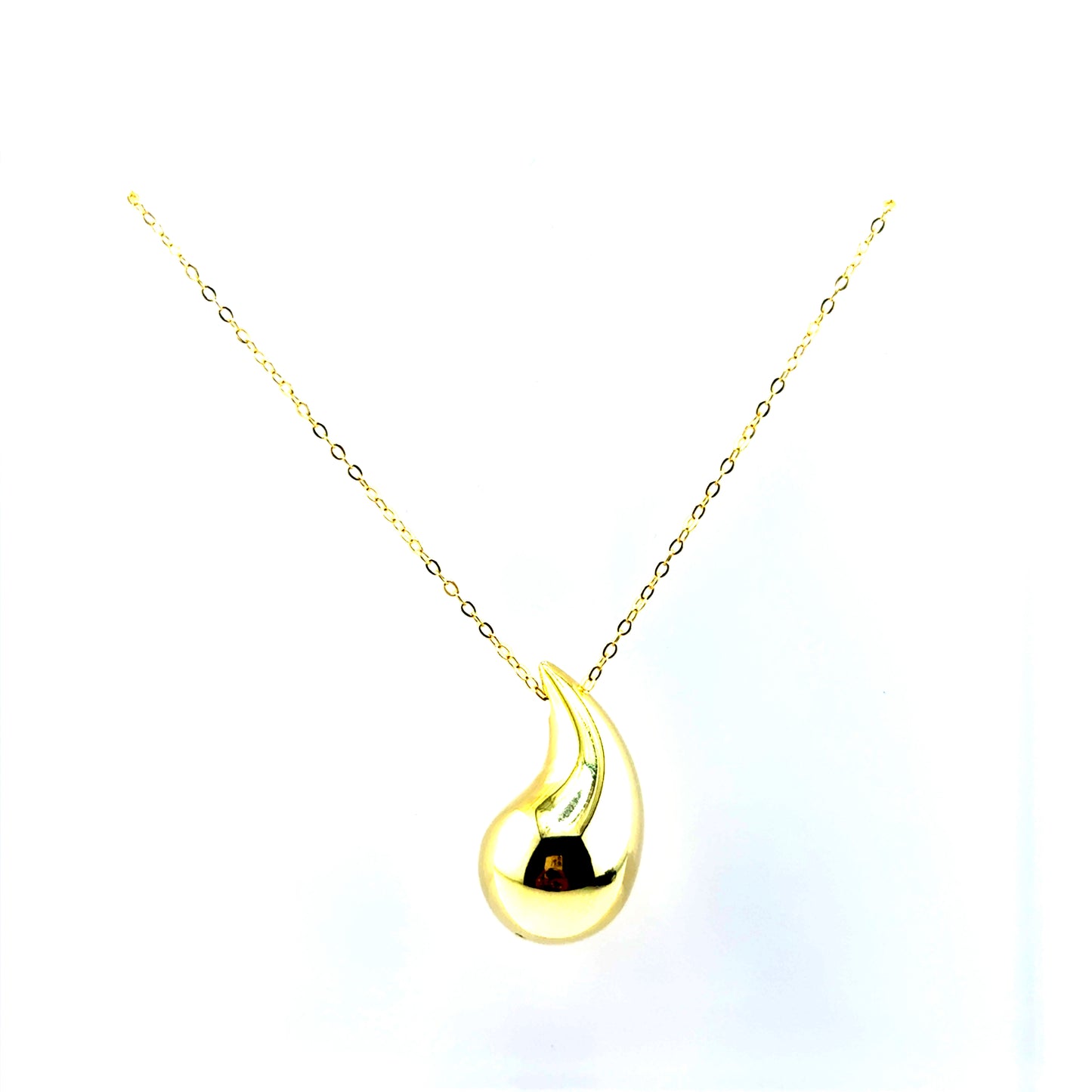 Collar (gota) en Plata (baño amarillo)