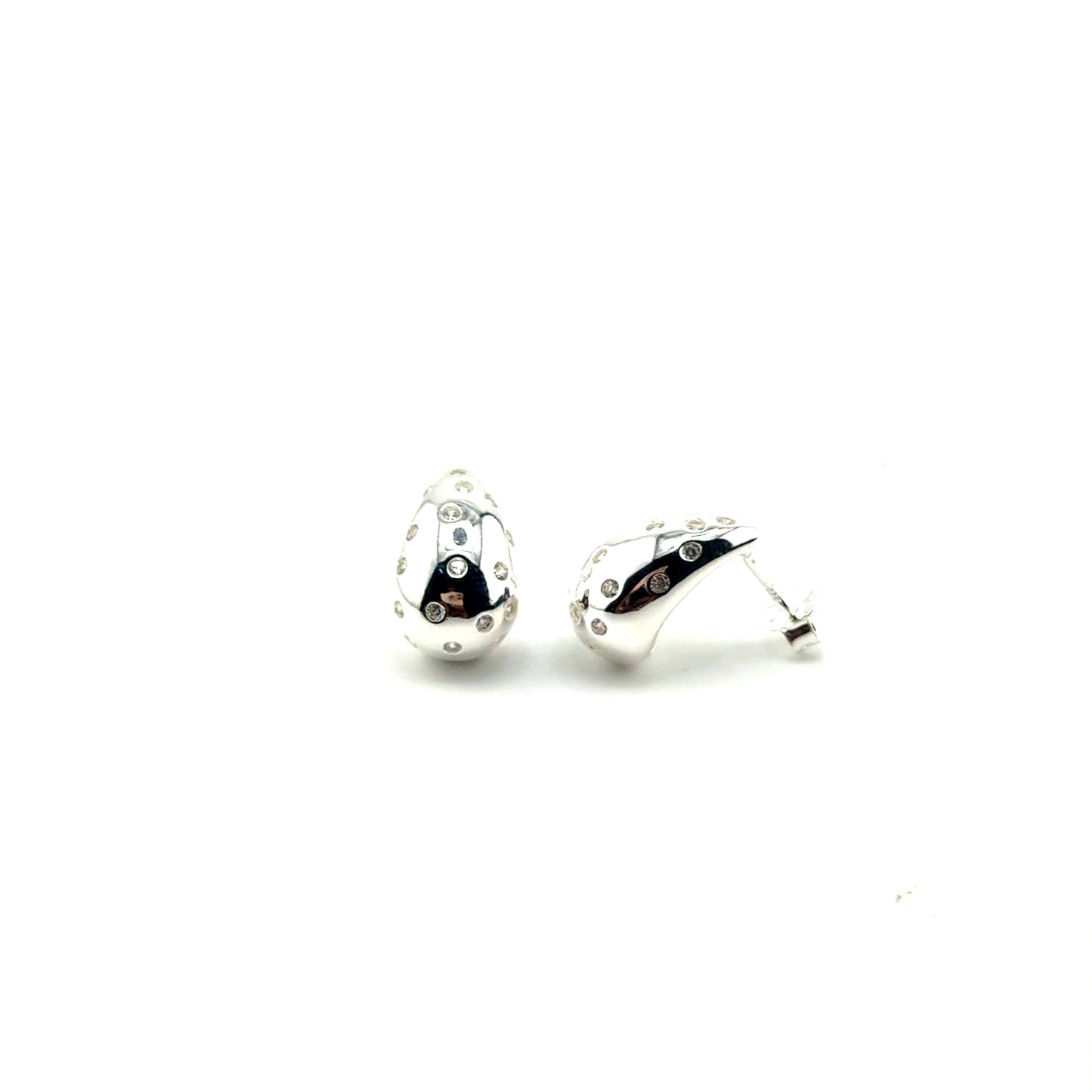 Aretes (gota) en Plata con Circones