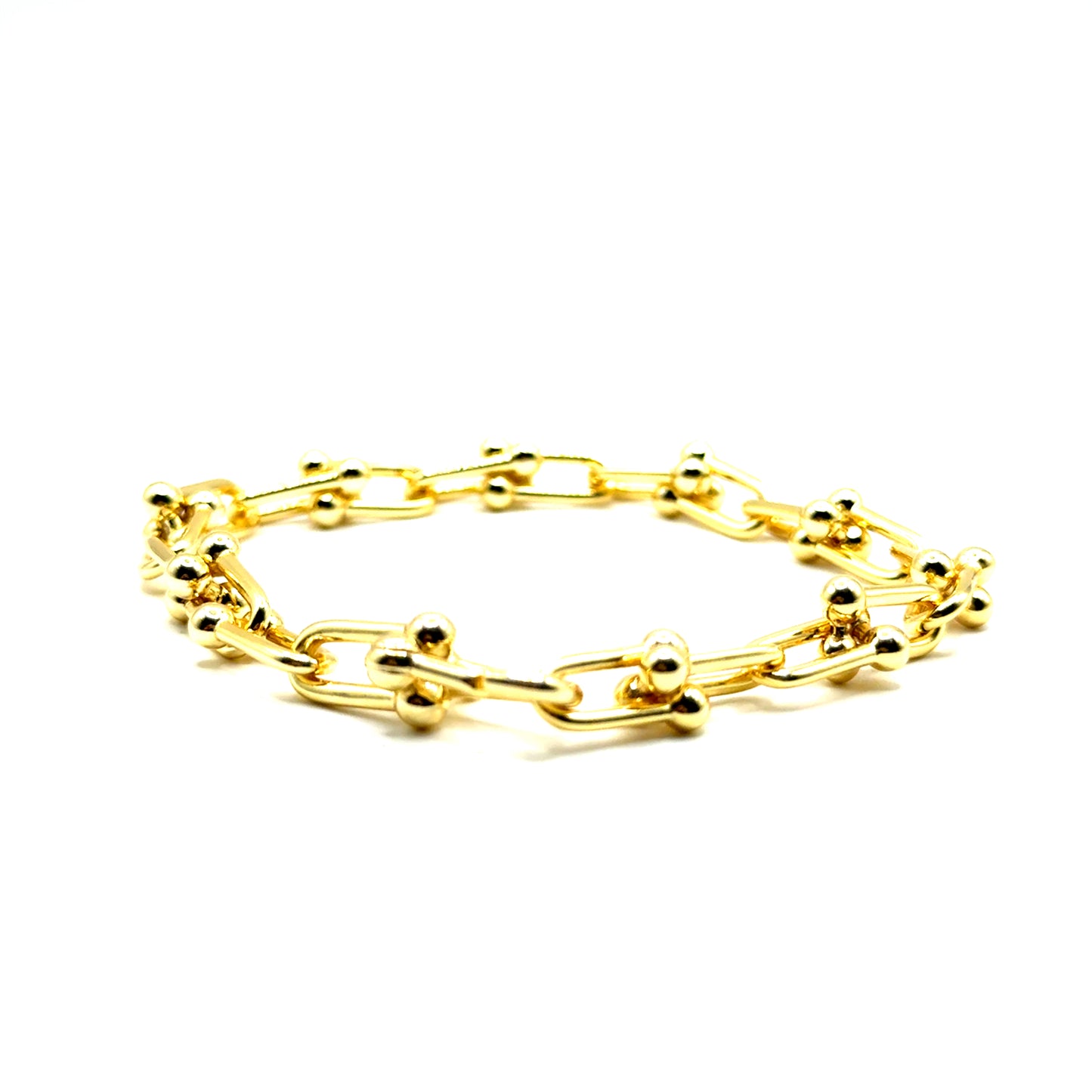 Pulsera Eslabones en Plata con Baño de oro