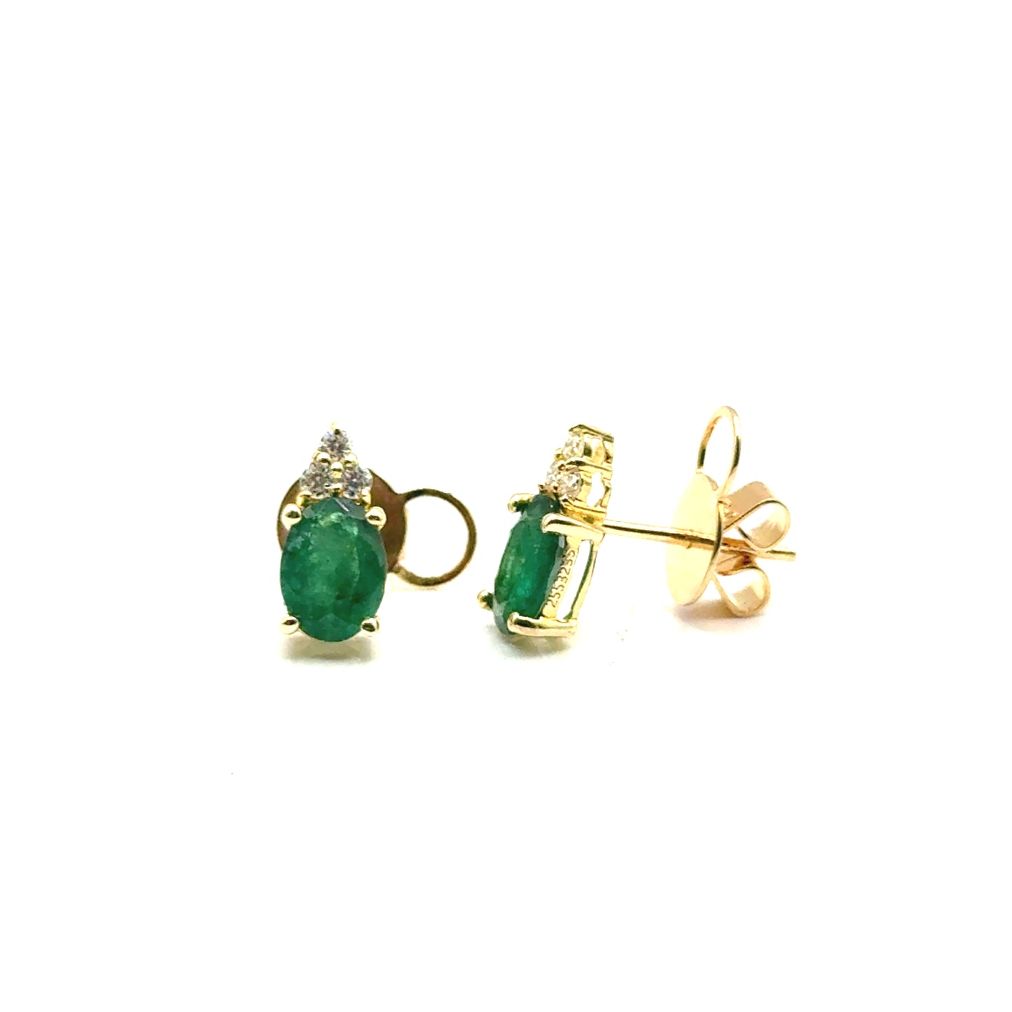 Aretes de Esmeralda en Oro 18K con Diamantes