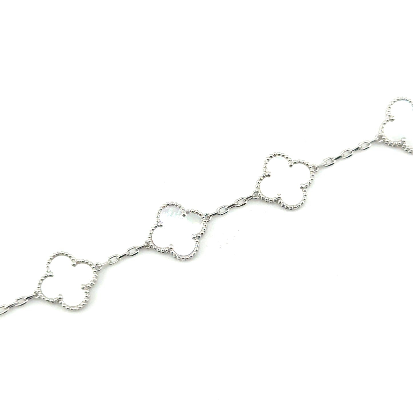 Pulsera Trébol (madre de perla) en Plata