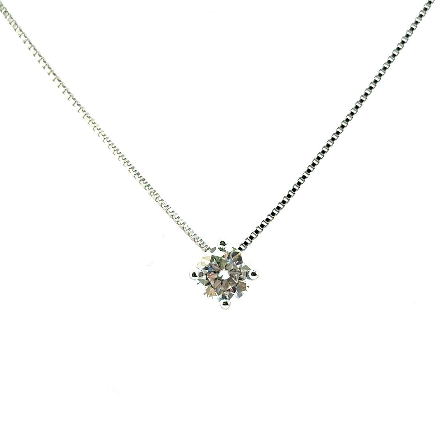 Collar (solitario) de Moissanita en Plata