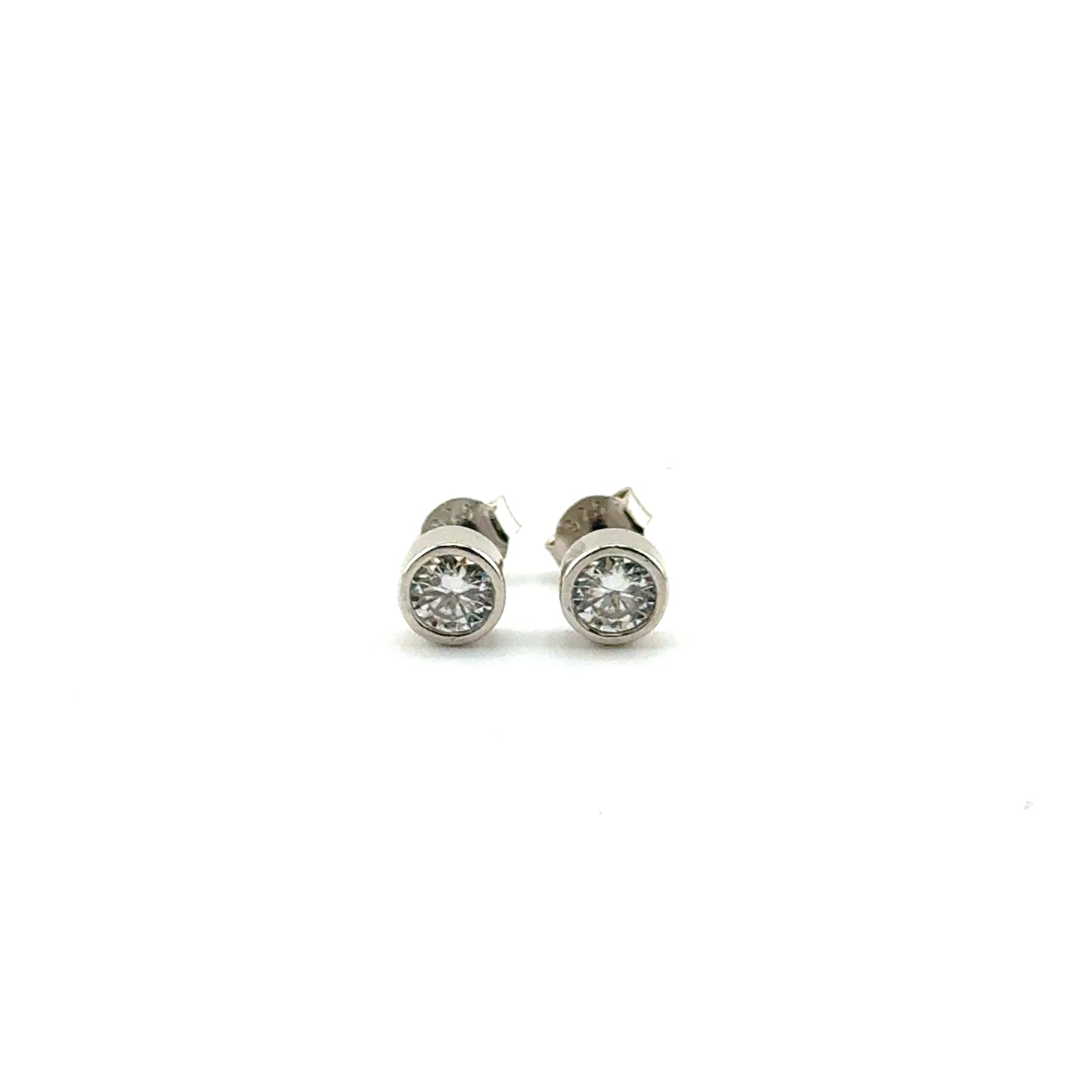 Aretes Moissanita (bisel) en Plata