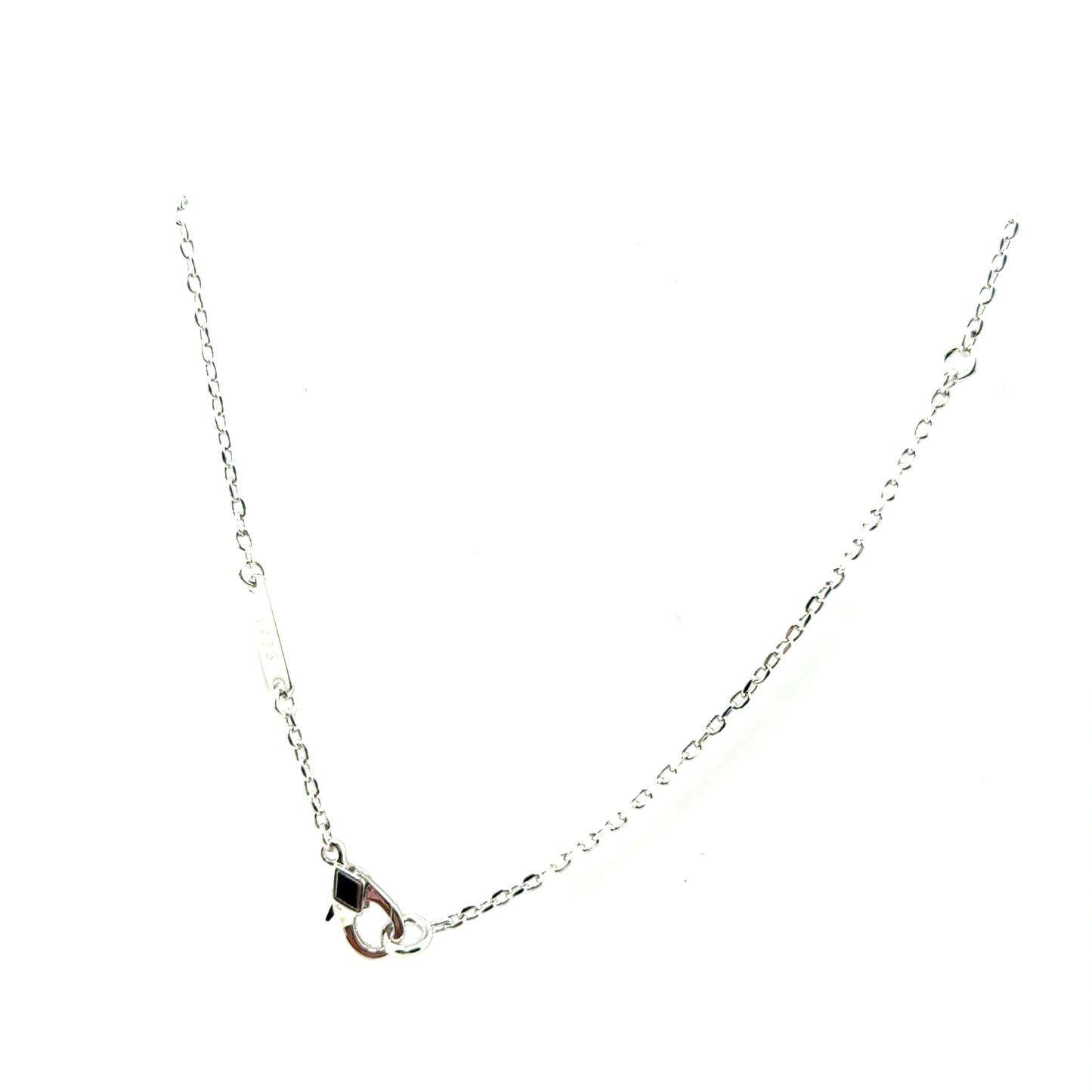 Collar Trebol (negro ónix) en Plata