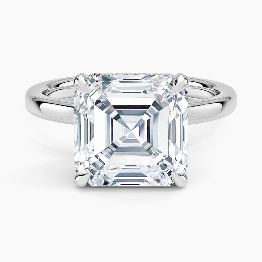 Anillo de Diamante Laboratorio (corte ascher) en Oro Blanco 18kt