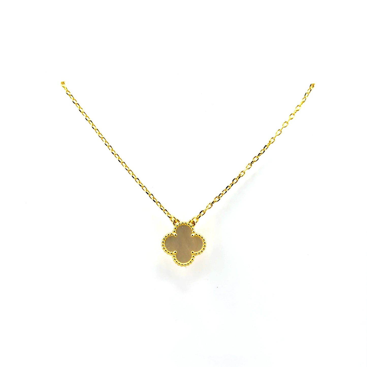 Collar Trebol (madre de perla) en Plata