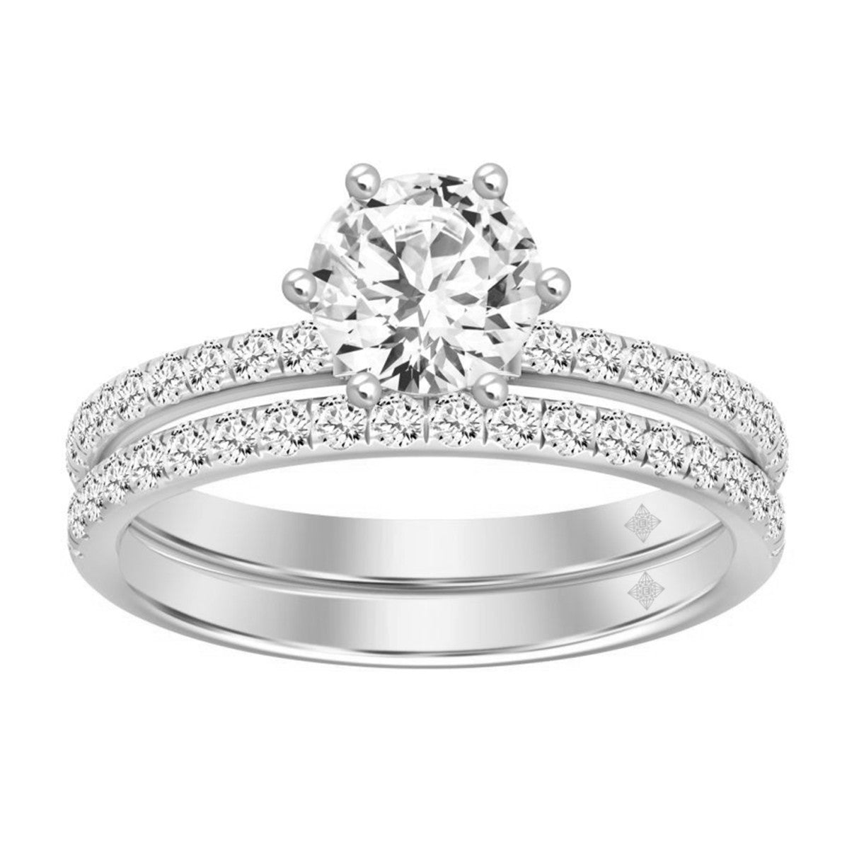 Duo de Diamantes Laboratorio (RD) en Oro Blanco 14K