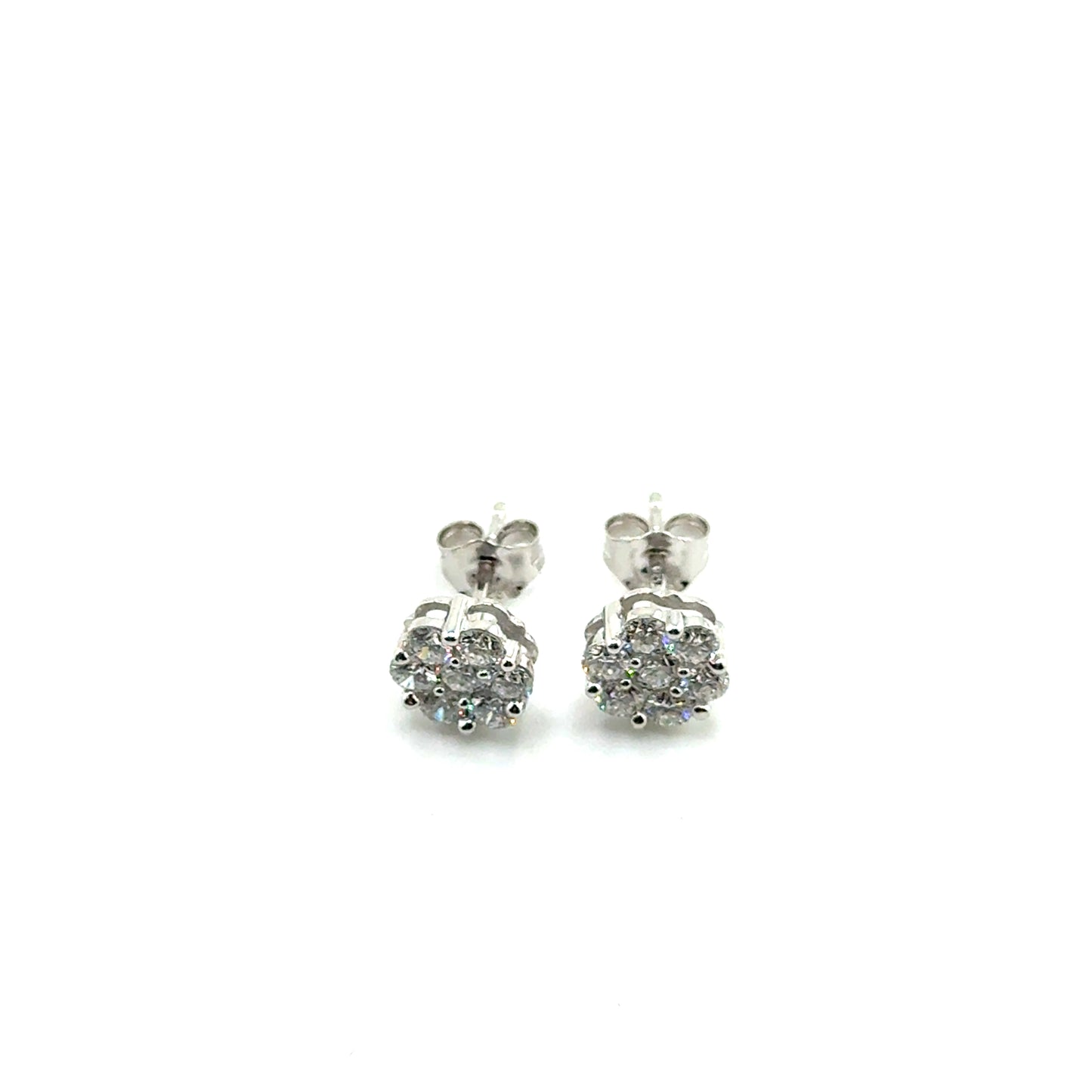 Aretes en Plata con Diamantes Laboratorios