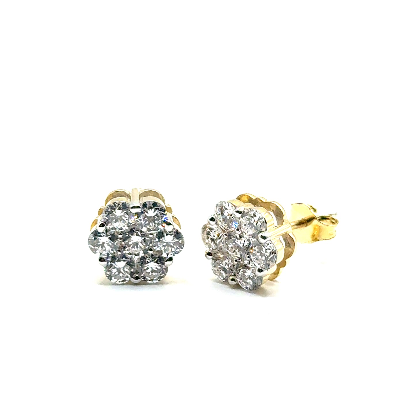 Aretes en Plata con Diamantes Laboratorios