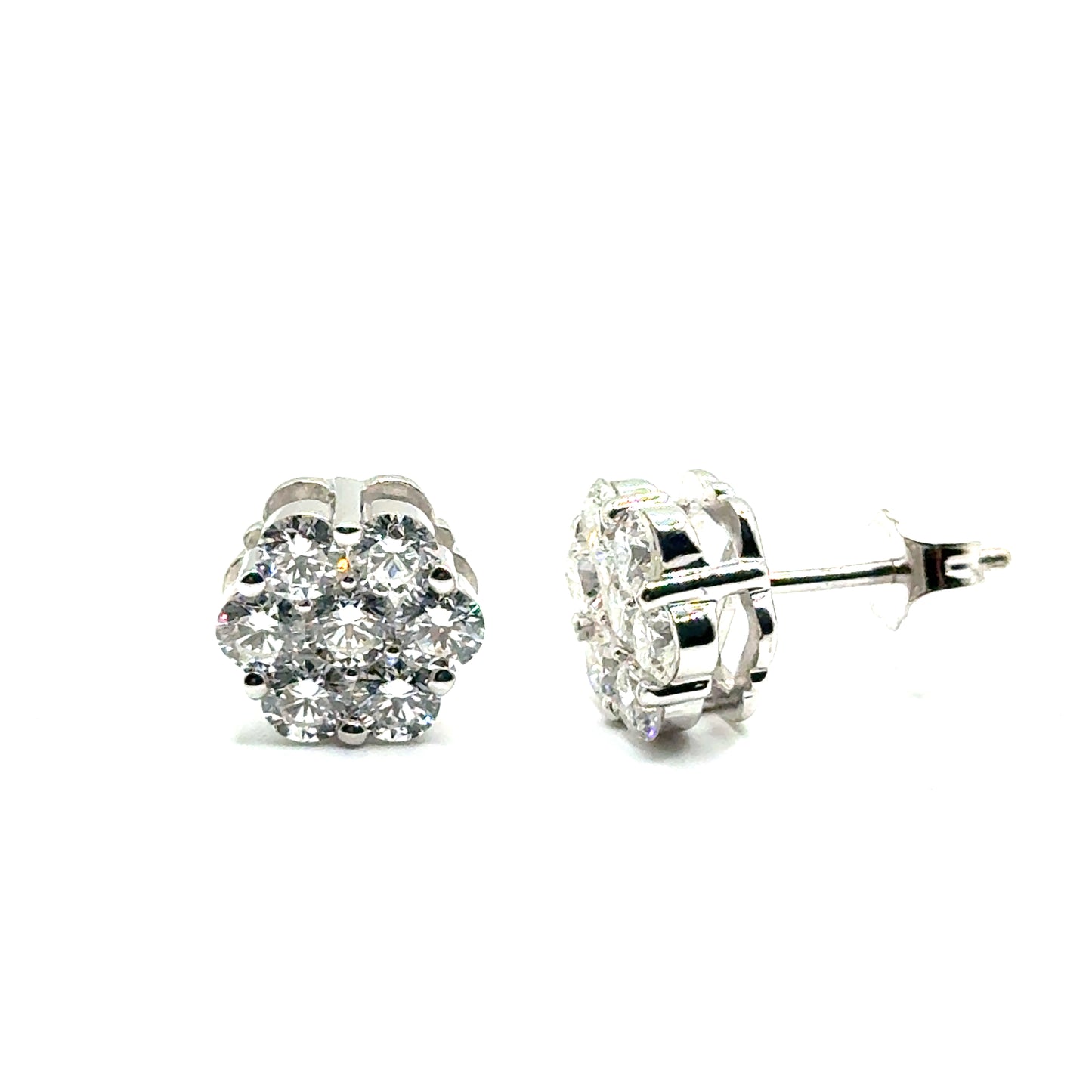 Aretes en Plata con Diamantes Laboratorios