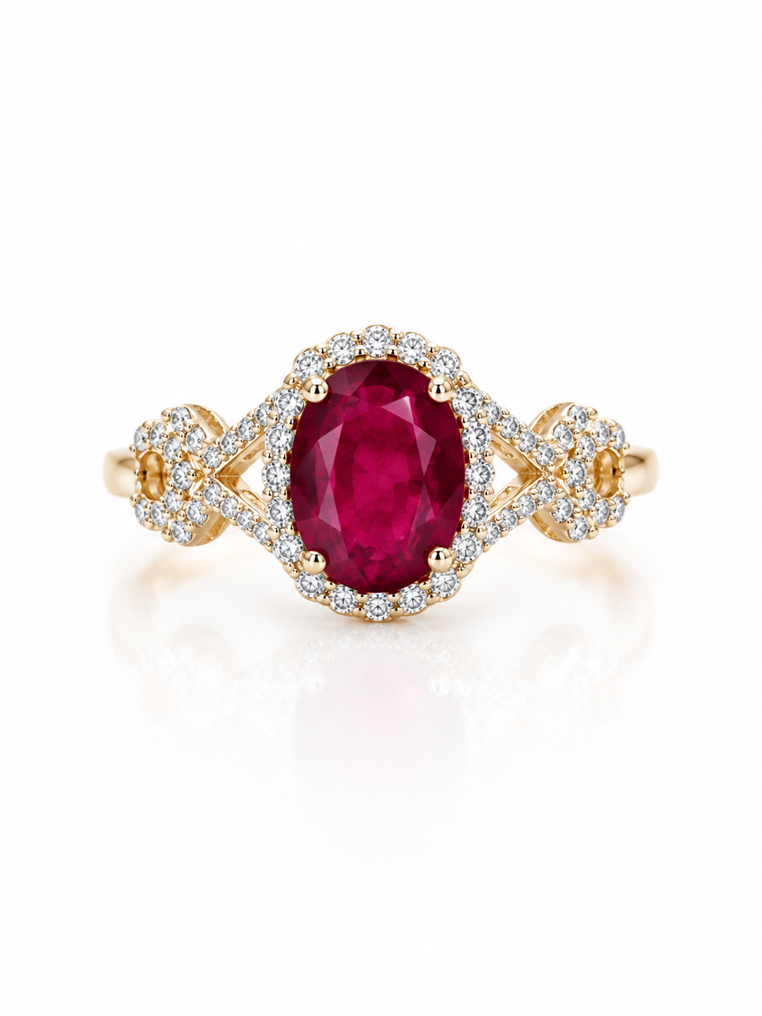 Anillo de Rubí en Plata 925 con Baño de Oro Amarillo (2.2cts)
