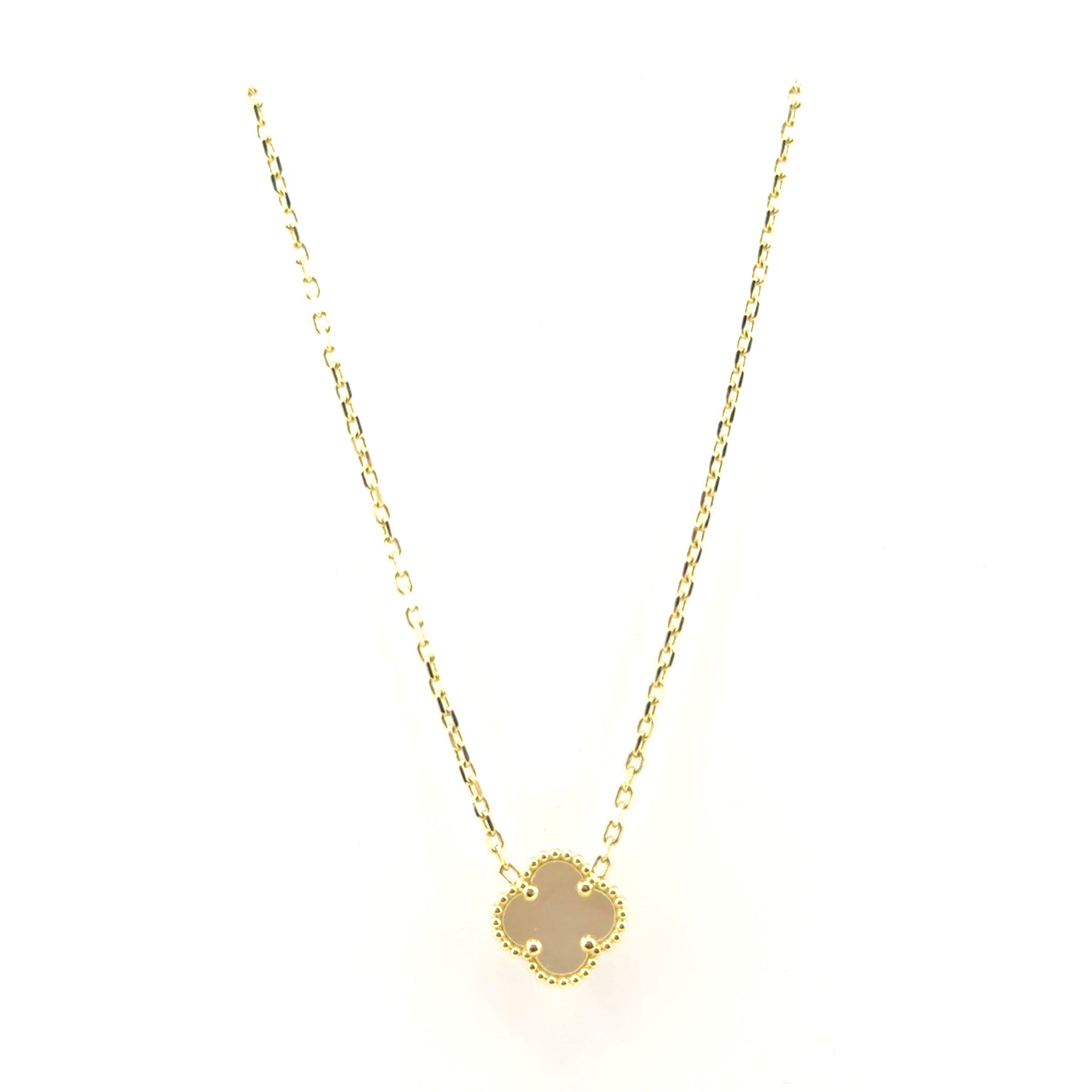 Collar Trebol (madre de perla) en Oro 10K