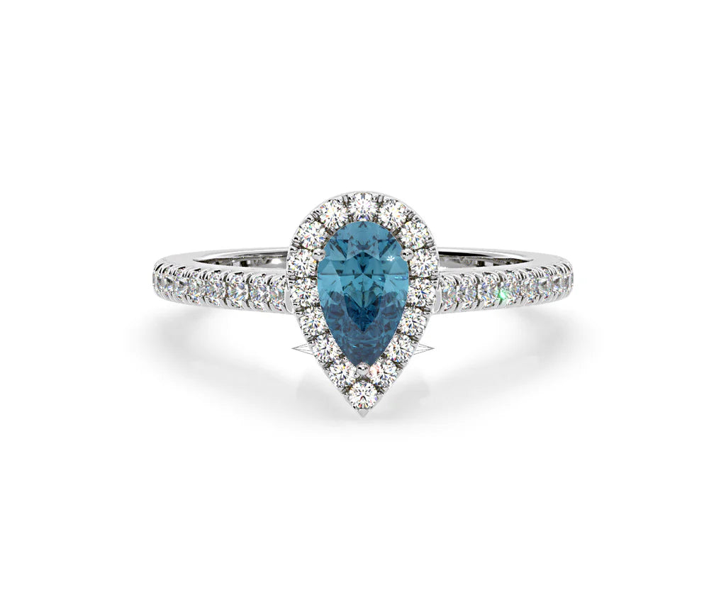 Anillo de Diamante Azul de Laboratorio