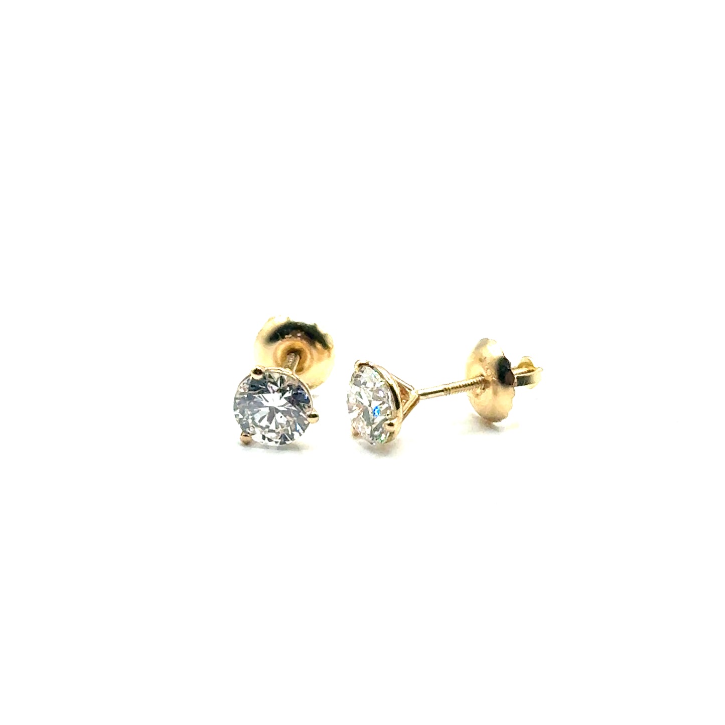 Aretes de Diamante Lab (0.97ct) en Oro Amarillo 14K
