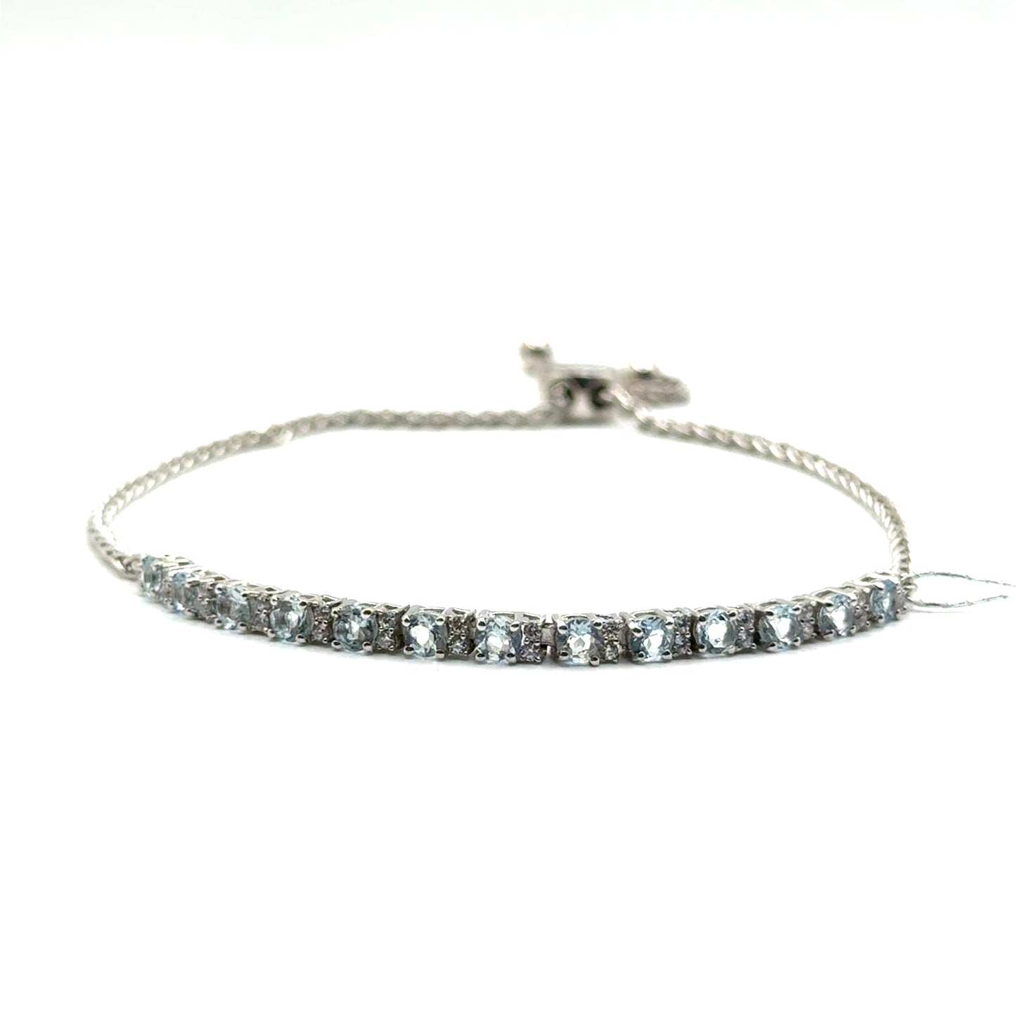 Pulsera Ajustable de Aguamarina en Plata 925 (1.4cts)