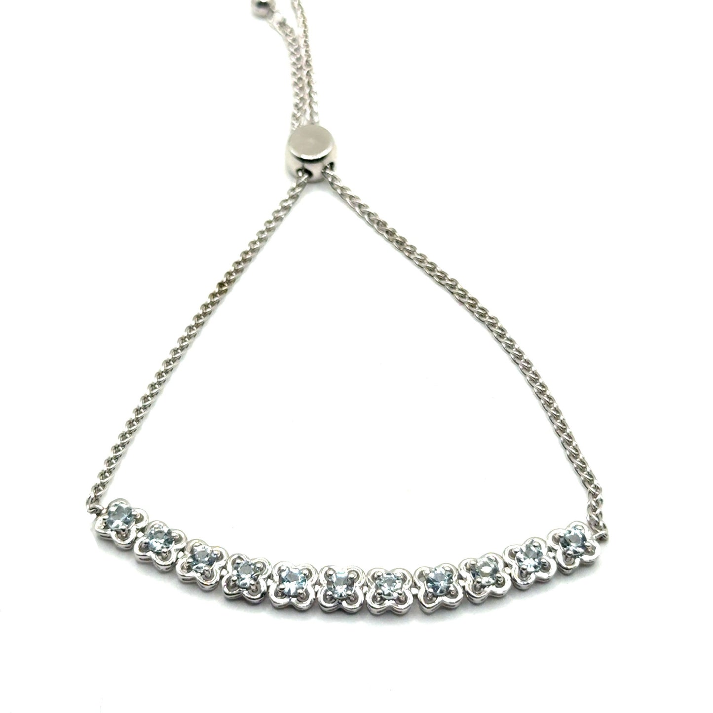 Pulsera Ajustable de Aguamarina en Plata 925 (1.7cts)