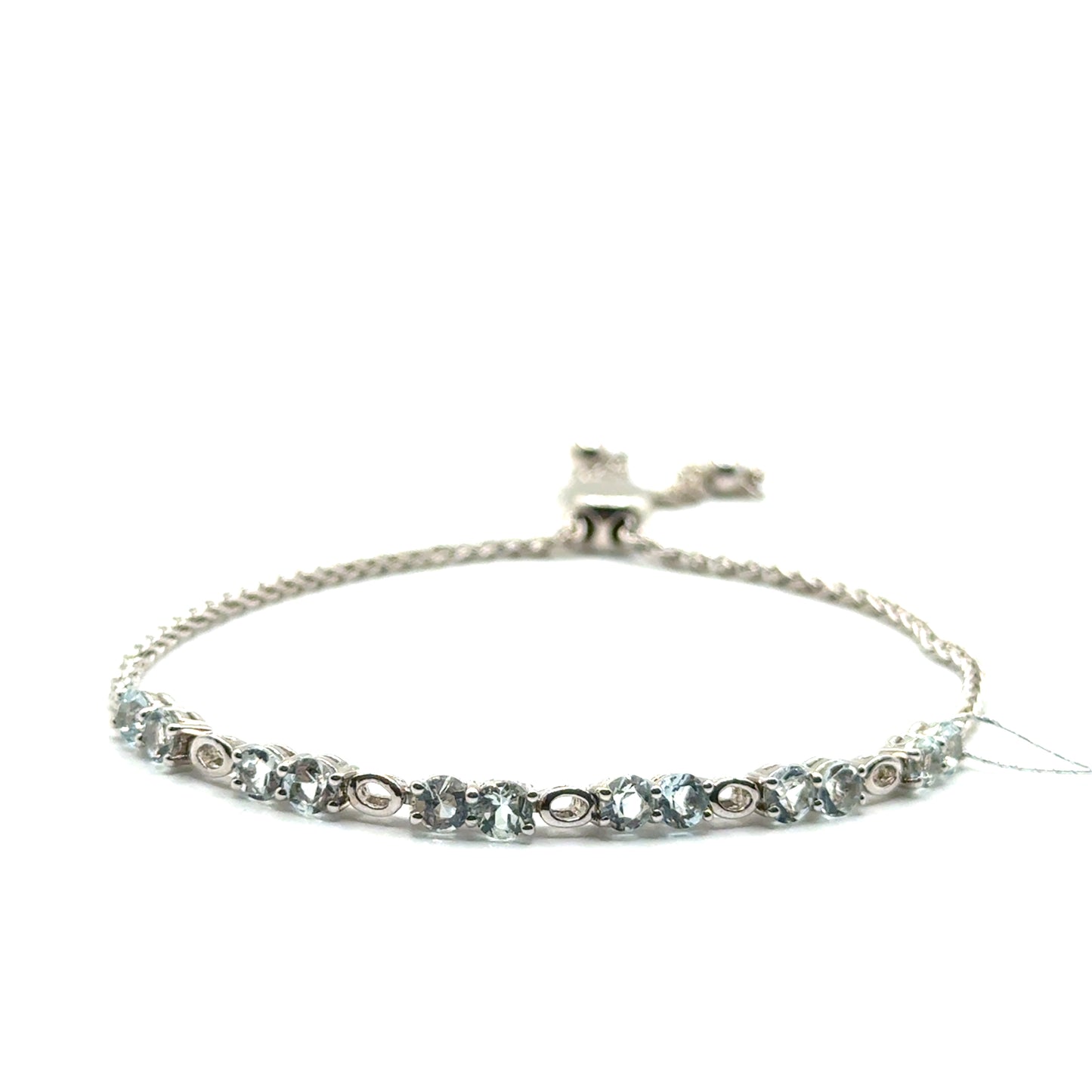 Pulsera Ajustble de Aguamarina en Plata 925 (2.0cts)