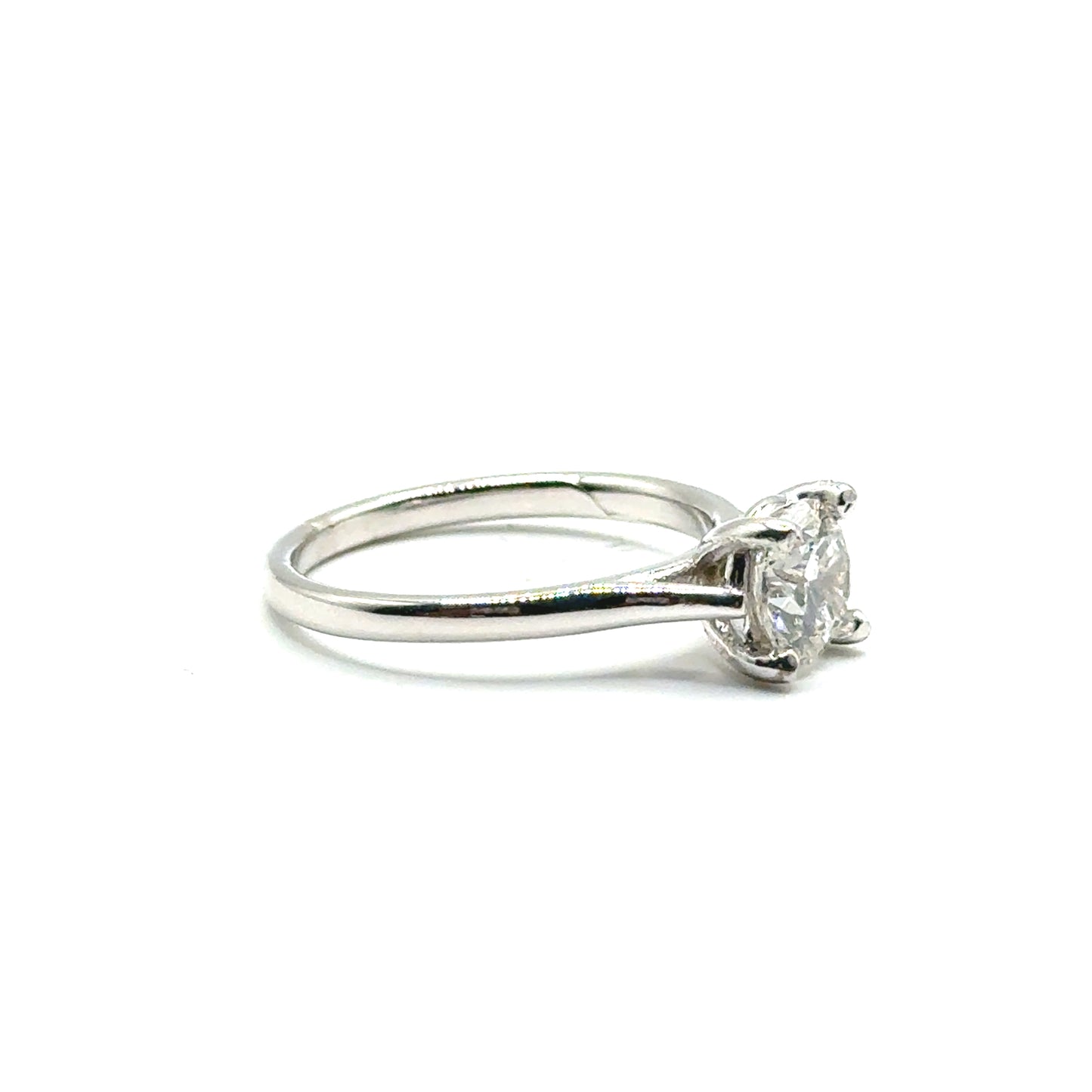 Anillo de Diamante Lab (RD 1.00ct) en Oro Blanco 14K