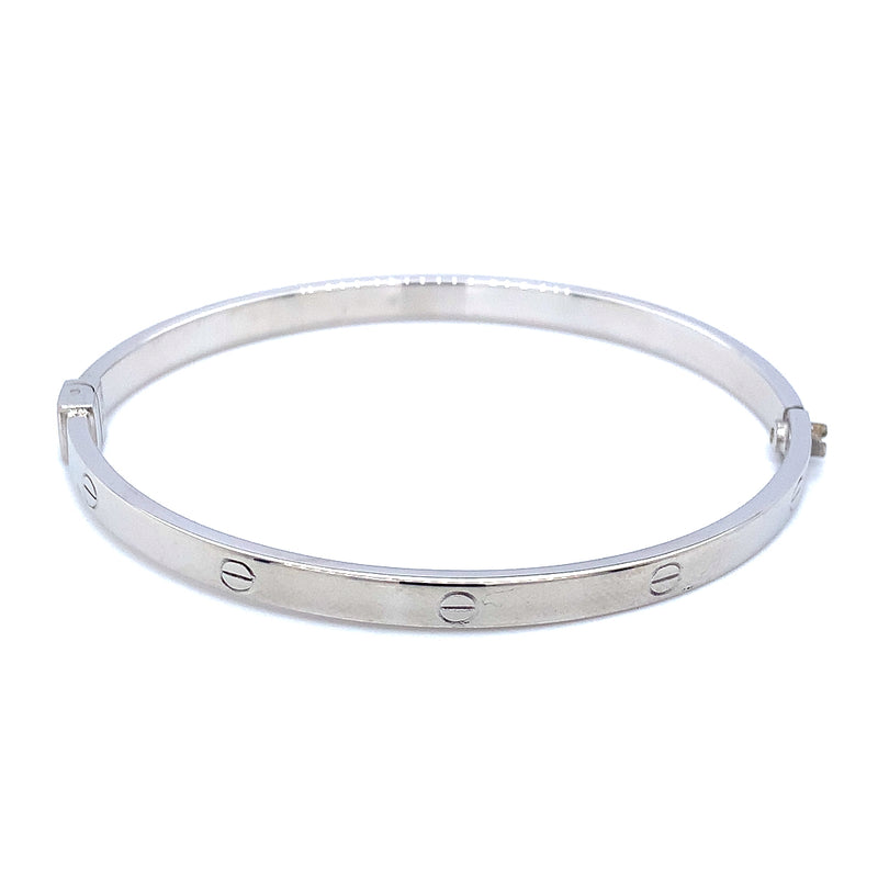 Caña (estilo cartier) en Oro Blanco 10K