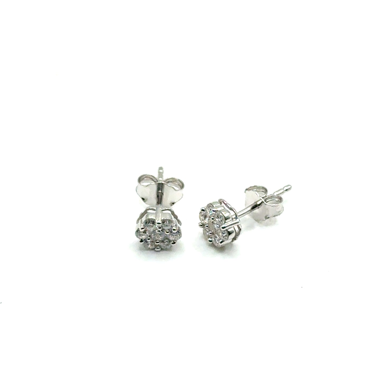Aretes en Plata con Diamantes Laboratorios (0.50cts)