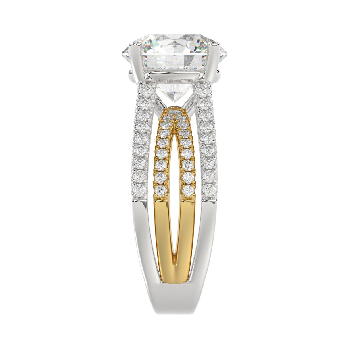 Anillo de Diamante Laboratorio en Oro 14K (Dos Tonos)