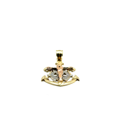 Dije (Ancla con Crucifijo) en Oro 14K
