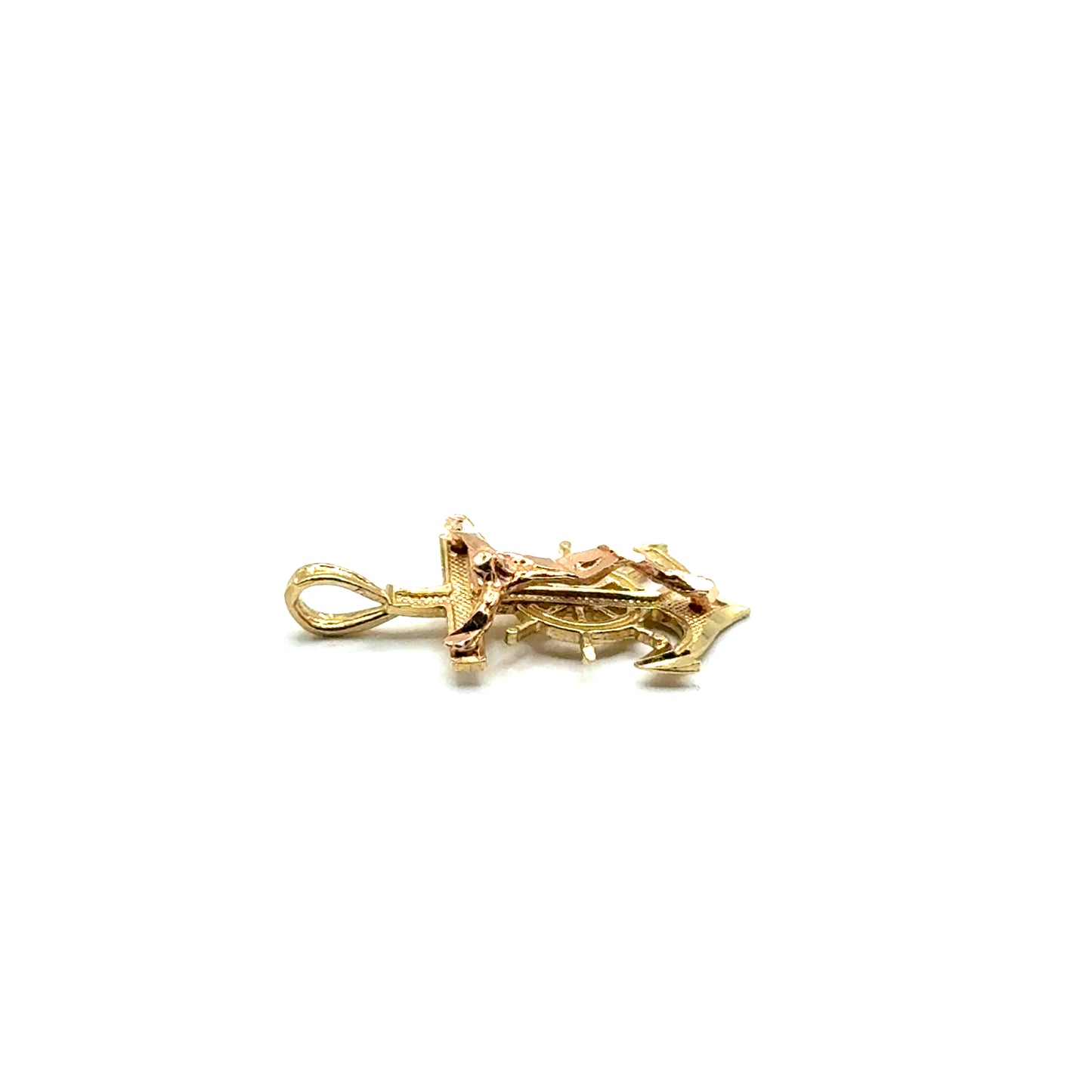 Dije (Ancla con Crucifijo) en Oro 14K