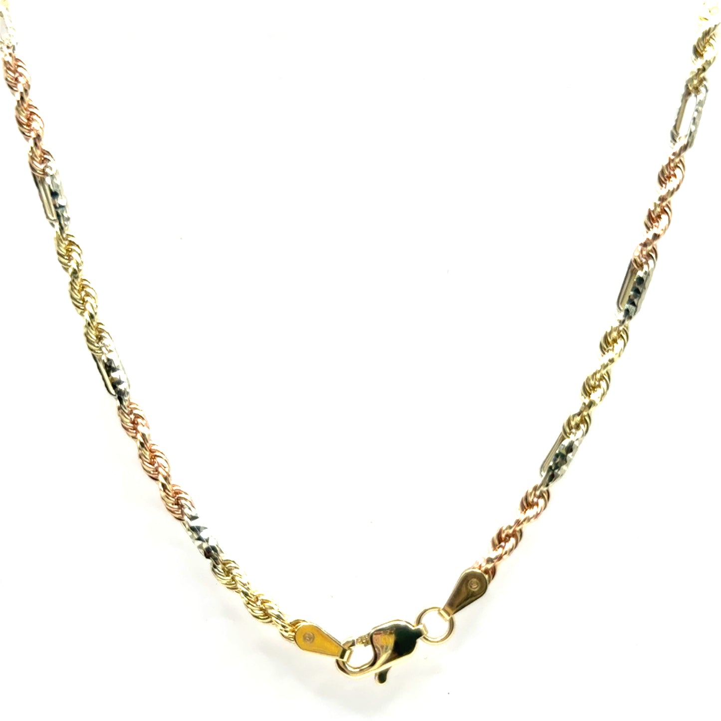 Cadena Cordon en Oro 14K (Tres Tonos)
