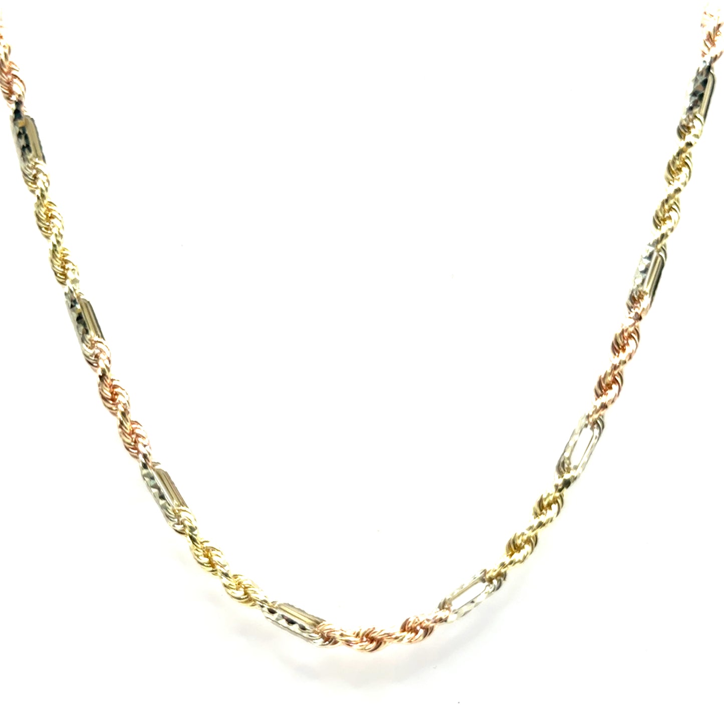 Cadena Cordon en Oro 14K (Tres Tonos)