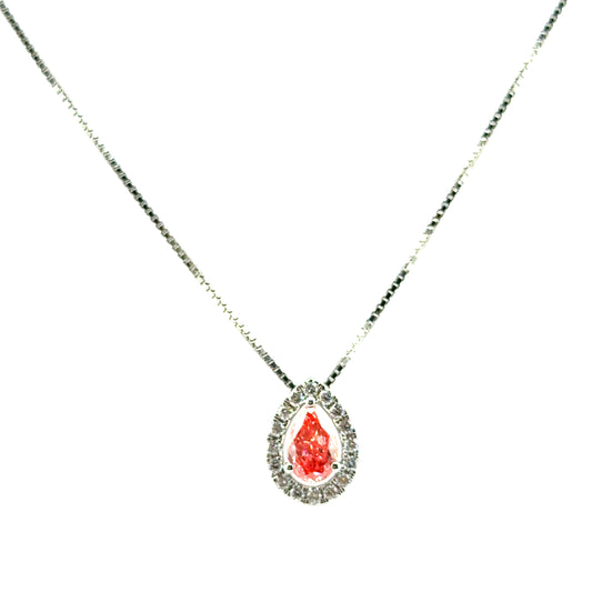 Dije de Diamante Rosado (Lab) en Oro Blanco 10K