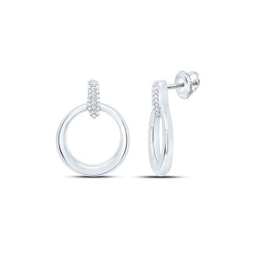 Aretes (circulo) en Plata con Diamantes