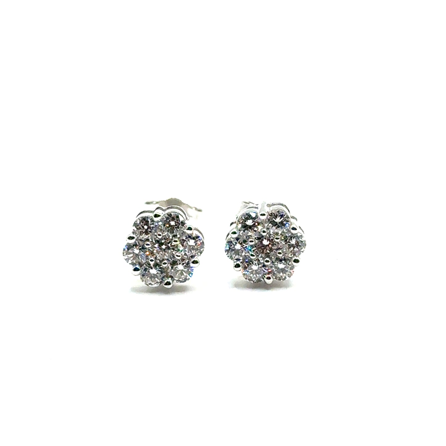 Aretes en Plata con Diamantes Laboratorios