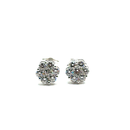 Aretes en Plata con Diamantes Laboratorios