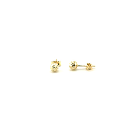 Aretes Bolitas 3mm (diamantados) en Oro