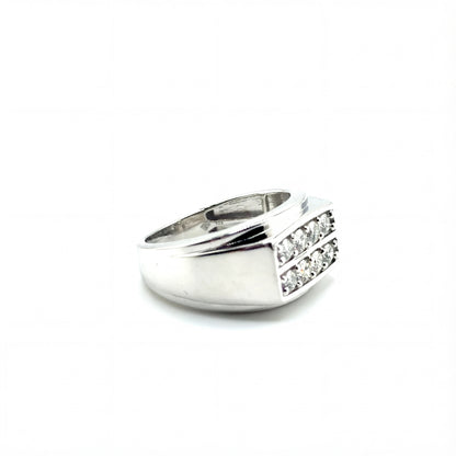 Anillo de Hombre con Diamante Laboratorio en Plata